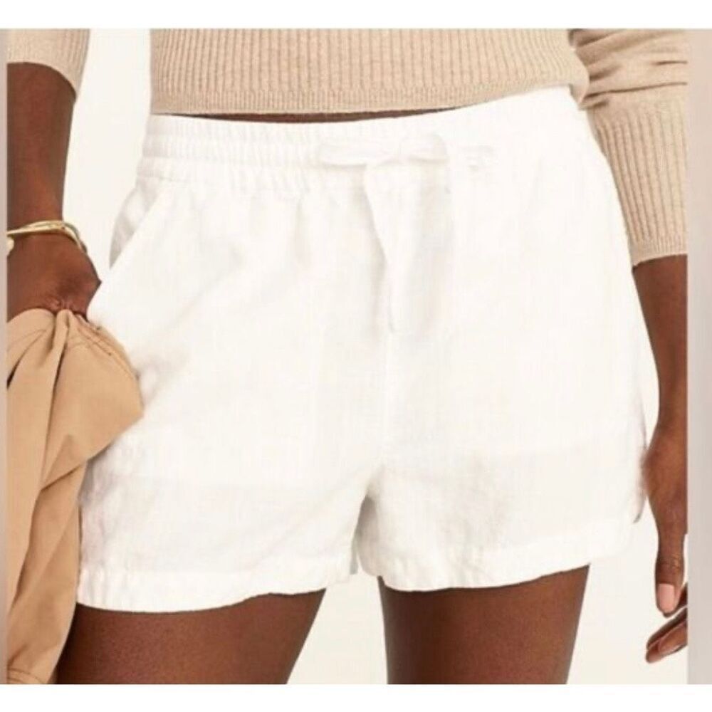 J.Crew linen white drawstring 3” inseam shorts size xxl